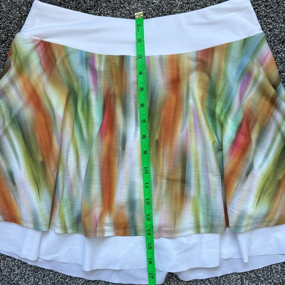 CALIA by Carrie Underwood Orange and Green Asymmetrical A-Line Mini Skirt NWT - Picture 6 of 9